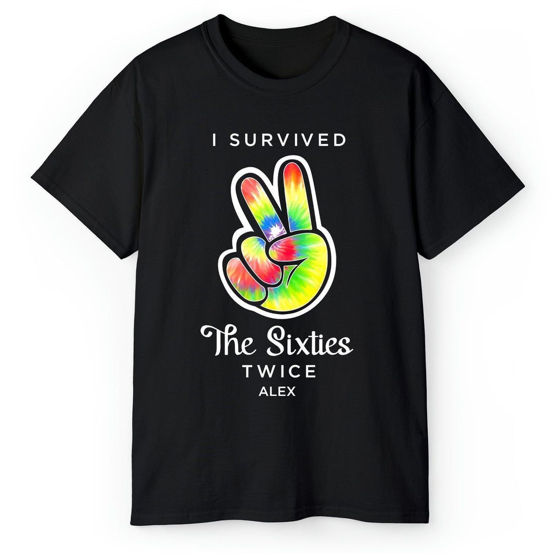 I Survived The Sixties Twice - Personalized 70th Birthday gift For 70 Year Old - Custom Tshirt - Elizabeth Fashions