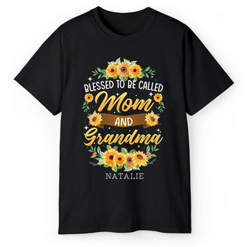 Blessed To Be Called Mom And Grandma - Personalized gift For Grandma - Custom Tshirt - Elizabeth Fashions