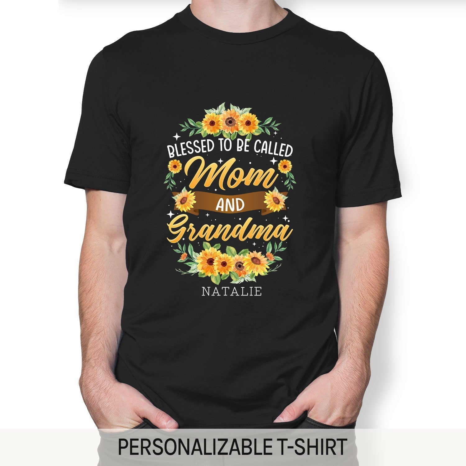 Blessed To Be Called Mom And Grandma - Personalized gift For Grandma - Custom Tshirt - Elizabeth Fashions