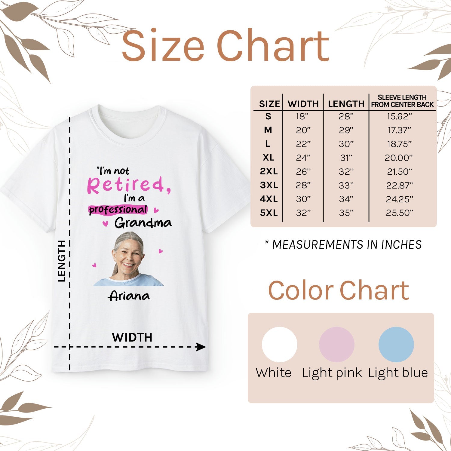 I'm Not Retired, I'm A Professional Grandma - Personalized gift For Grandma - Custom Tshirt - Elizabeth Fashions