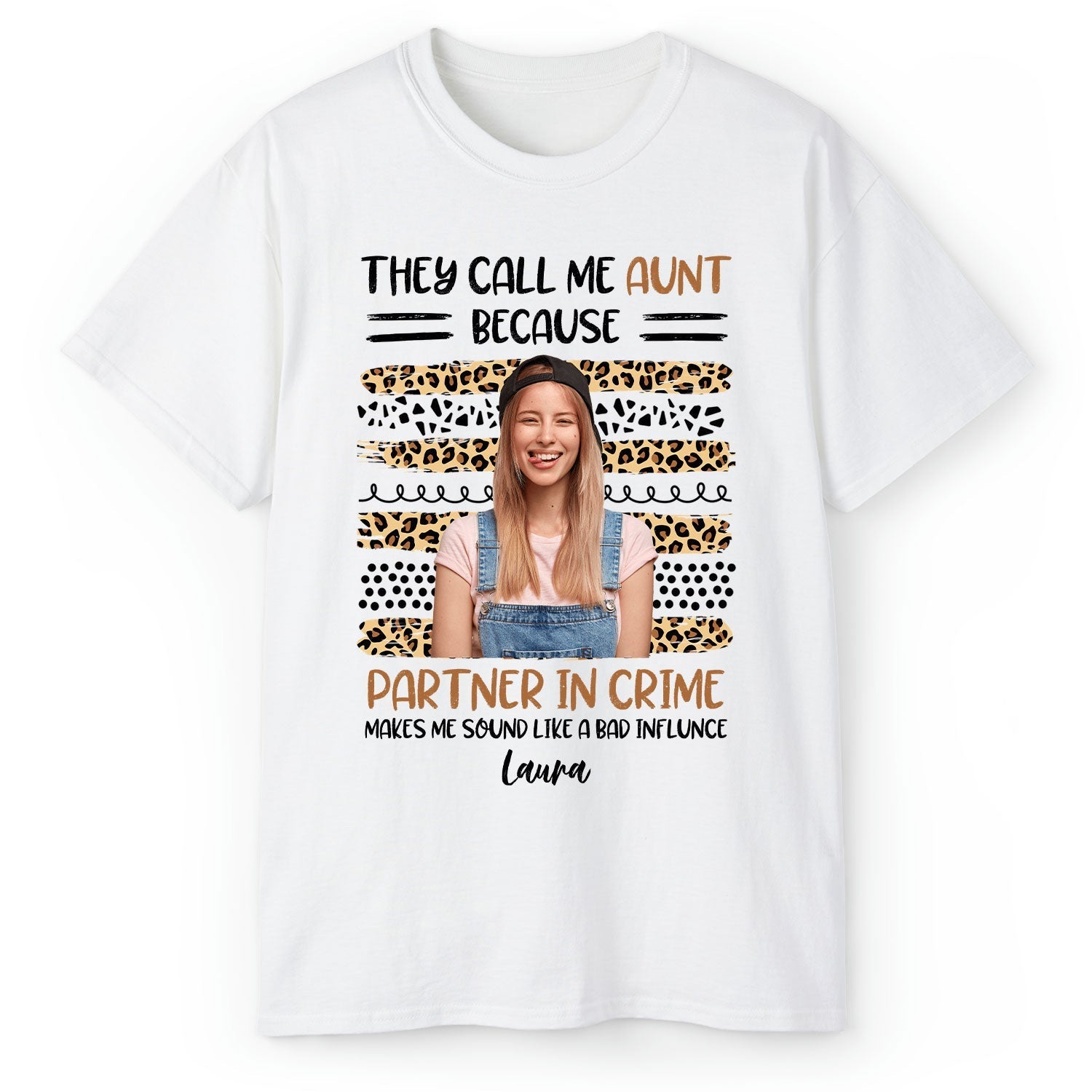 Partner In Crime - Personalized gift For Aunt - Custom Tshirt - Elizabeth Fashions