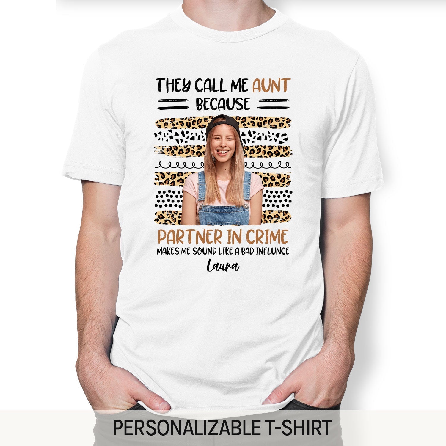 Partner In Crime - Personalized gift For Aunt - Custom Tshirt - Elizabeth Fashions