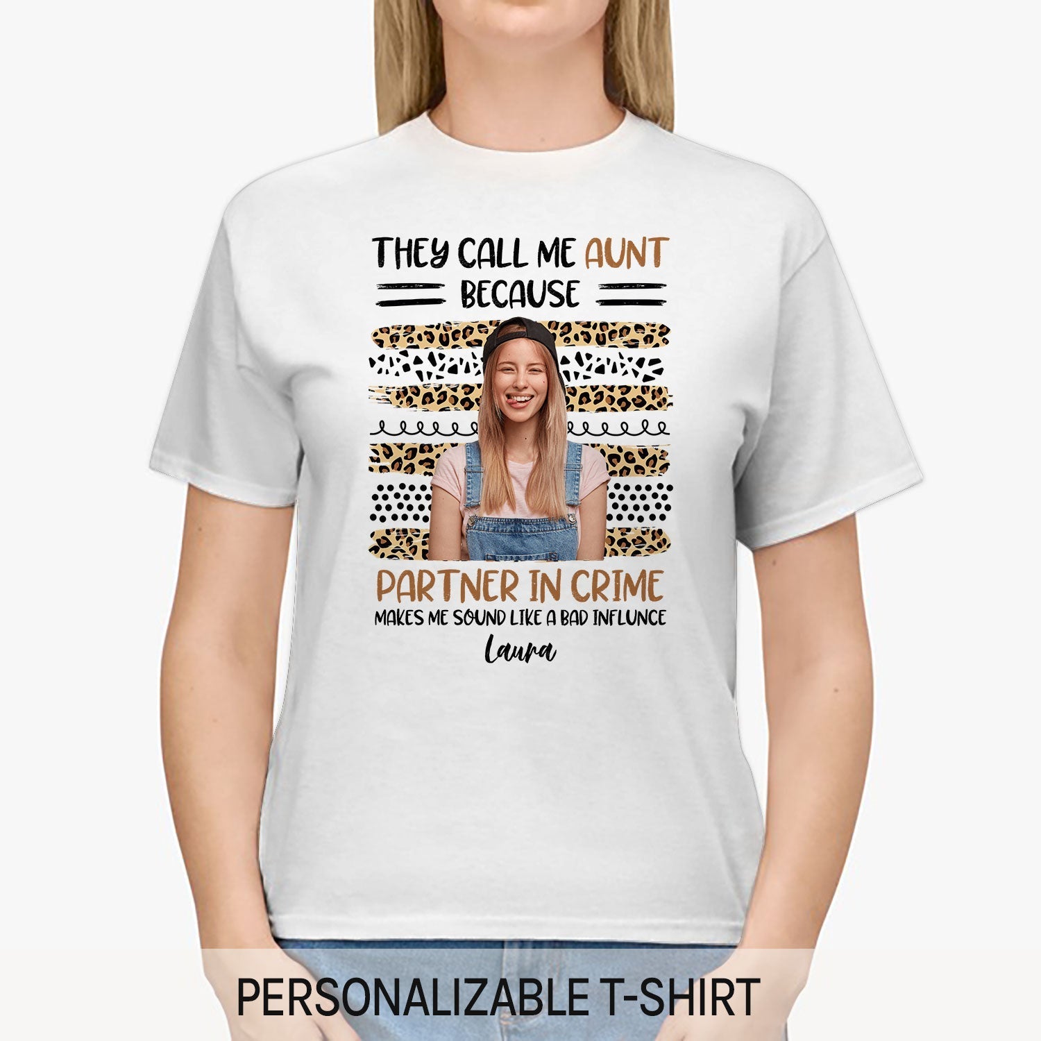 Partner In Crime - Personalized gift For Aunt - Custom Tshirt - Elizabeth Fashions