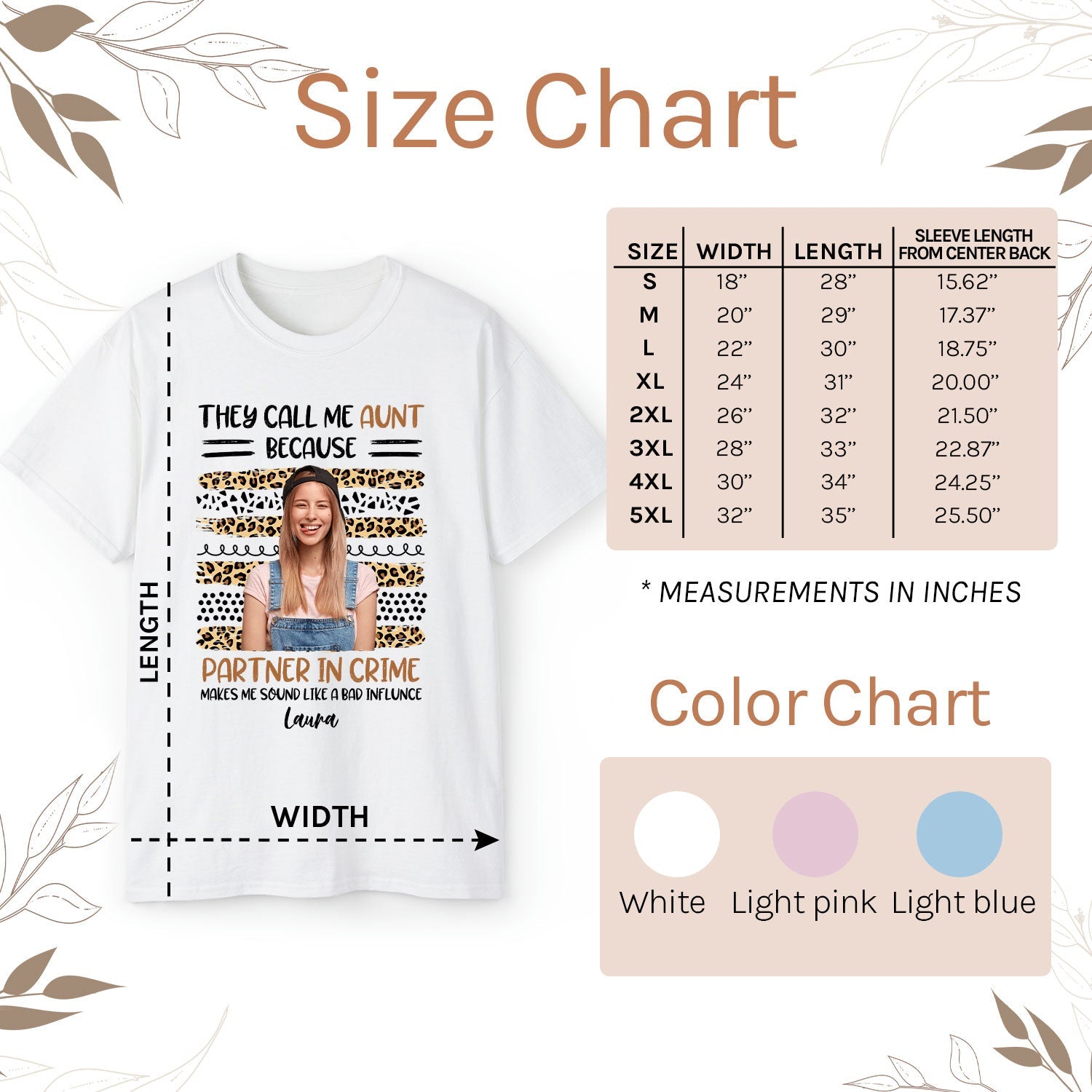 Partner In Crime - Personalized gift For Aunt - Custom Tshirt - Elizabeth Fashions