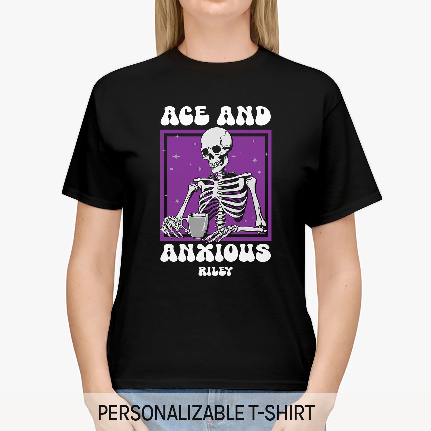 Ace And Anxious - Personalized gift For Asexual - Custom Tshirt - Elizabeth Fashions