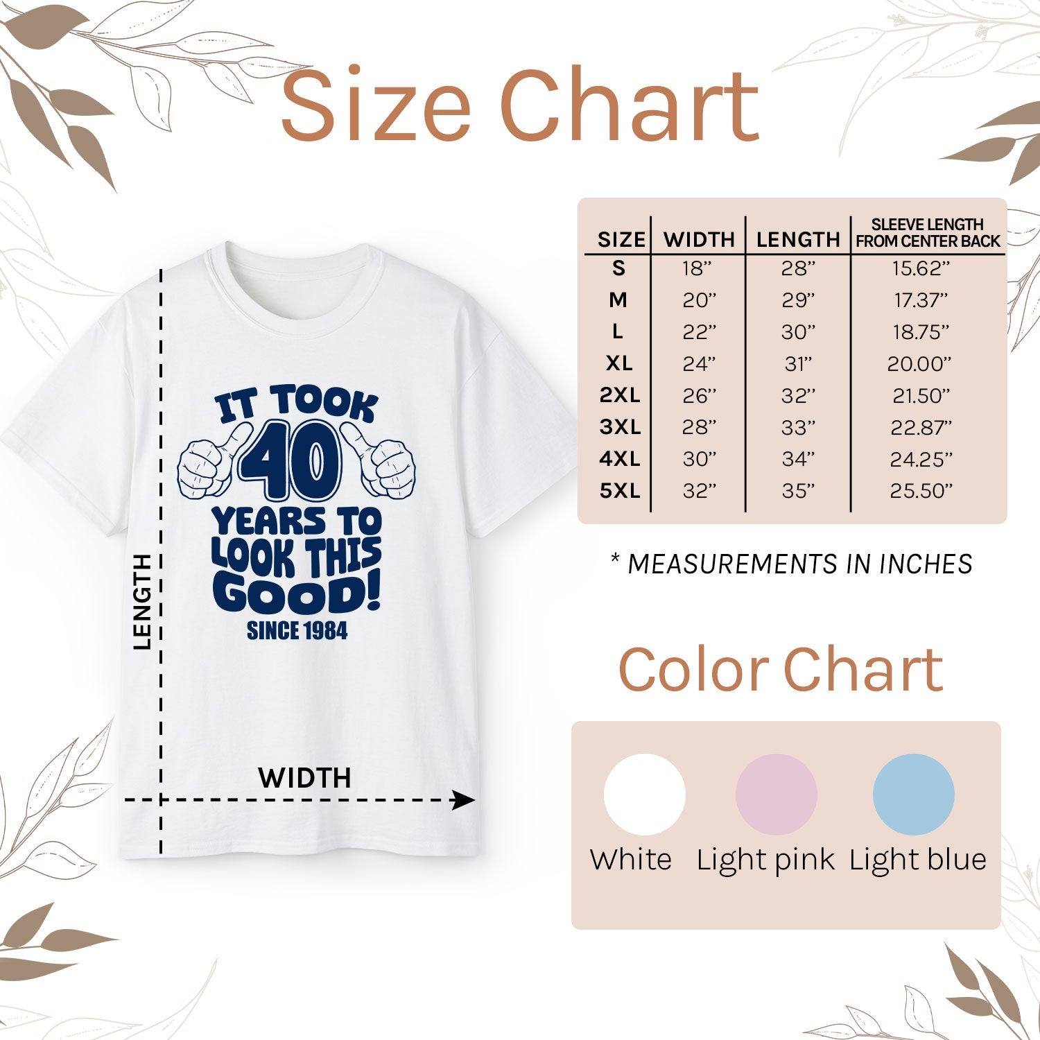 It Took 40 Years To Look This Good - Personalized 40th Birthday gift For 40 Year Old - Custom Tshirt - Elizabeth Fashions