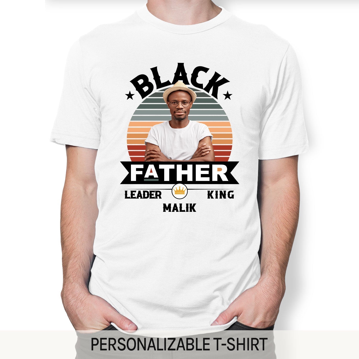 Black Father - Personalized gift For Black Dad - Custom Tshirt - Elizabeth Fashions