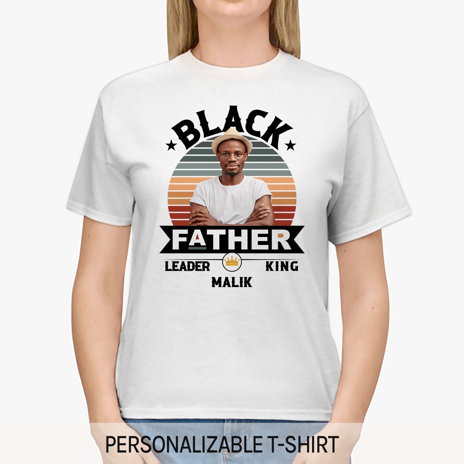 Black Father - Personalized gift For Black Dad - Custom Tshirt - Elizabeth Fashions