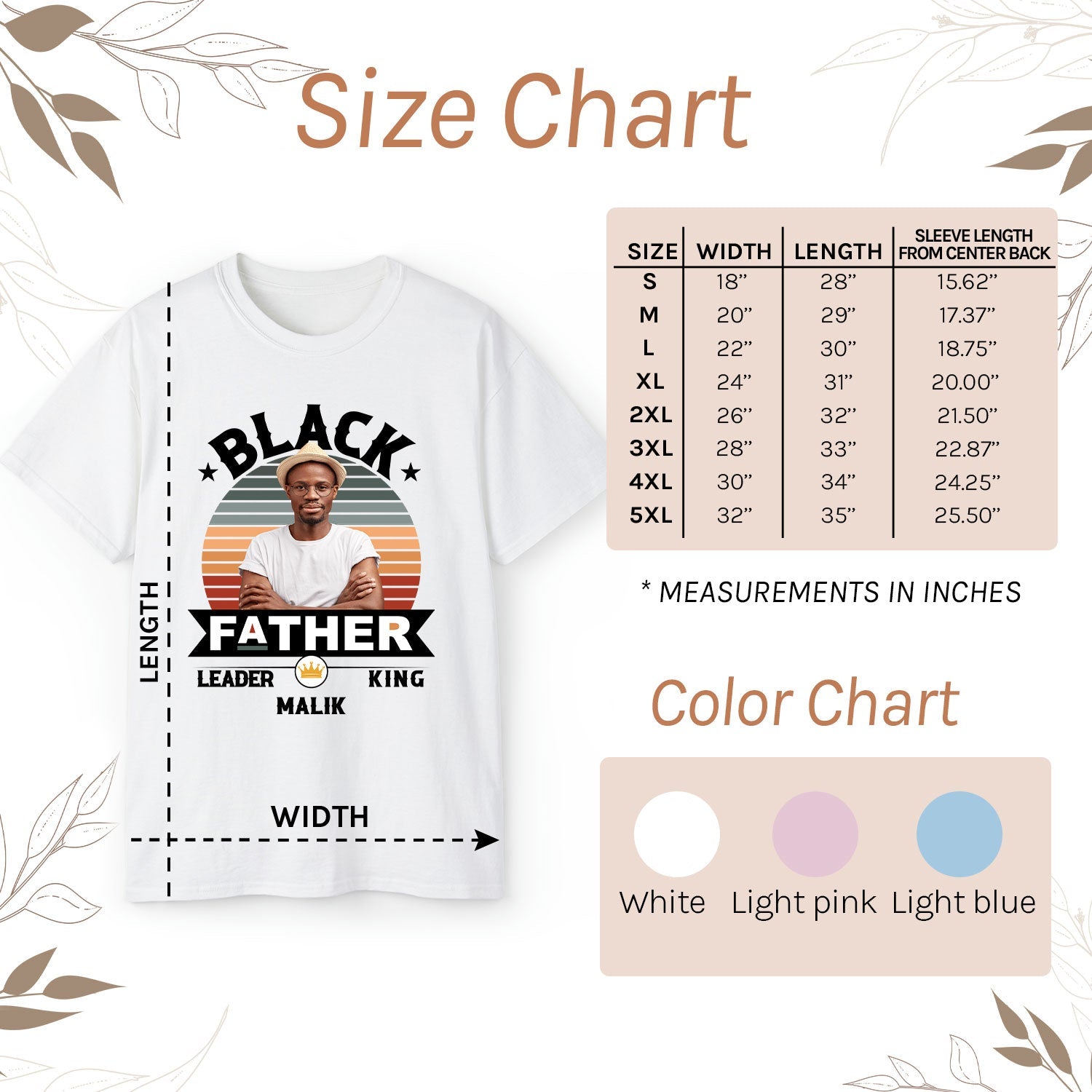 Black Father - Personalized gift For Black Dad - Custom Tshirt - Elizabeth Fashions