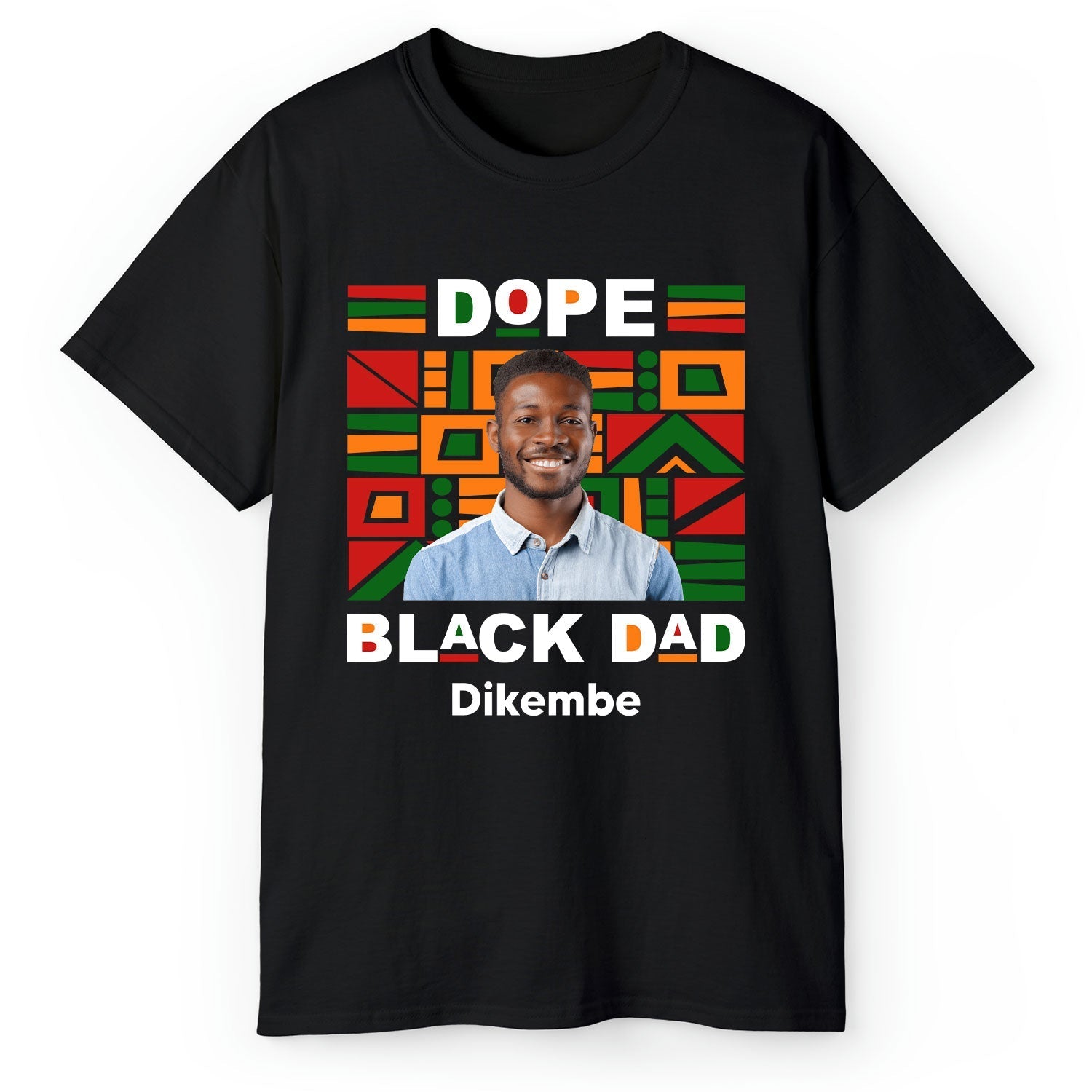 Dope Black Dad - Personalized gift For Black Dad - Custom Tshirt - Elizabeth Fashions