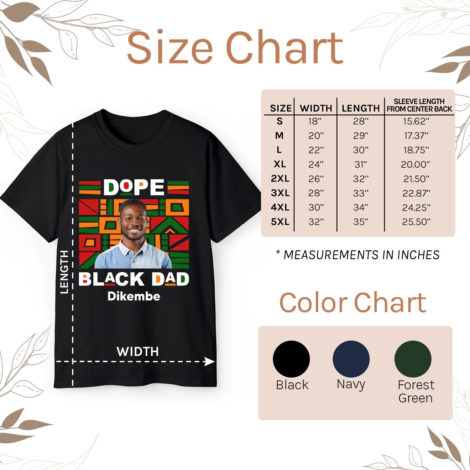 Dope Black Dad - Personalized gift For Black Dad - Custom Tshirt - Elizabeth Fashions