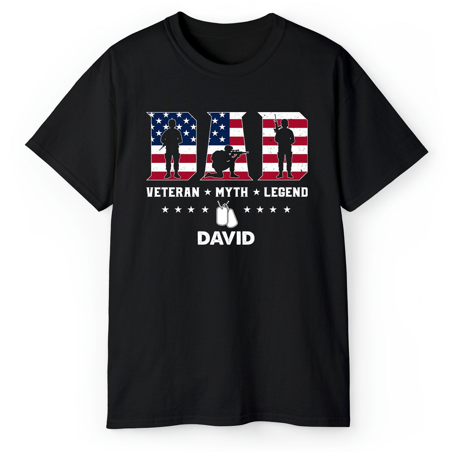Veteran Myth Legend - Personalized gift For Veteran Dad - Custom Tshirt - Elizabeth Fashions