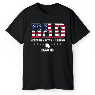 Veteran Myth Legend - Personalized gift For Veteran Dad - Custom Tshirt - Elizabeth Fashions