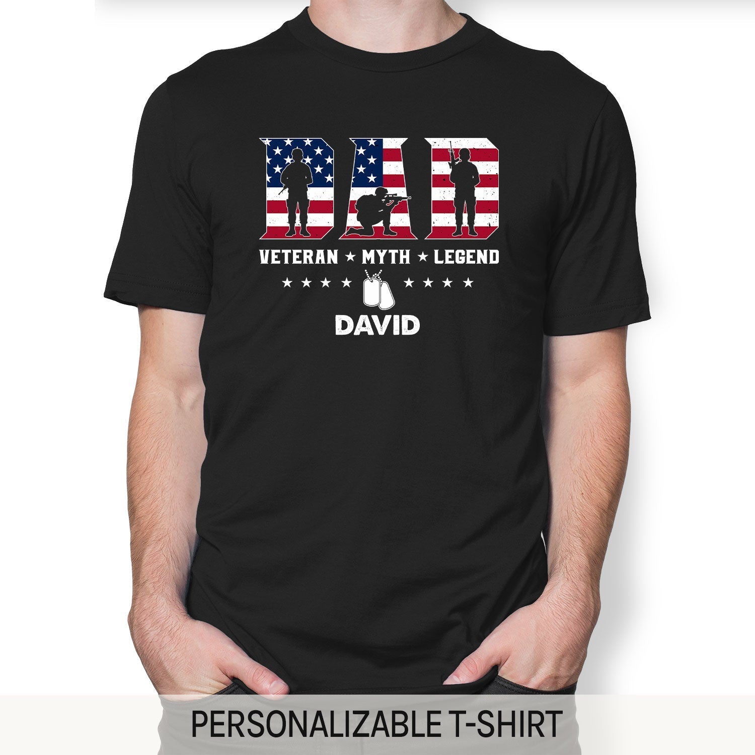 Veteran Myth Legend - Personalized gift For Veteran Dad - Custom Tshirt - Elizabeth Fashions