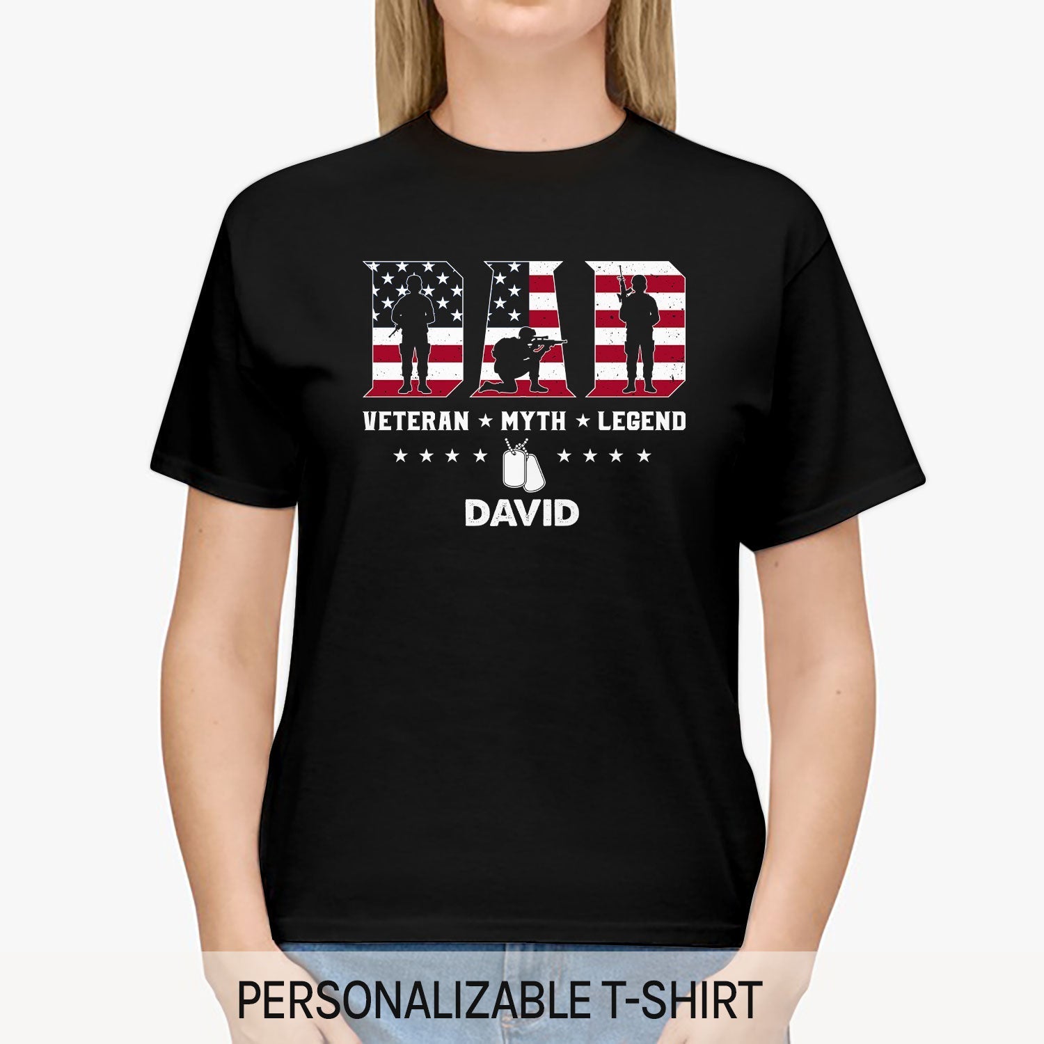 Veteran Myth Legend - Personalized gift For Veteran Dad - Custom Tshirt - Elizabeth Fashions