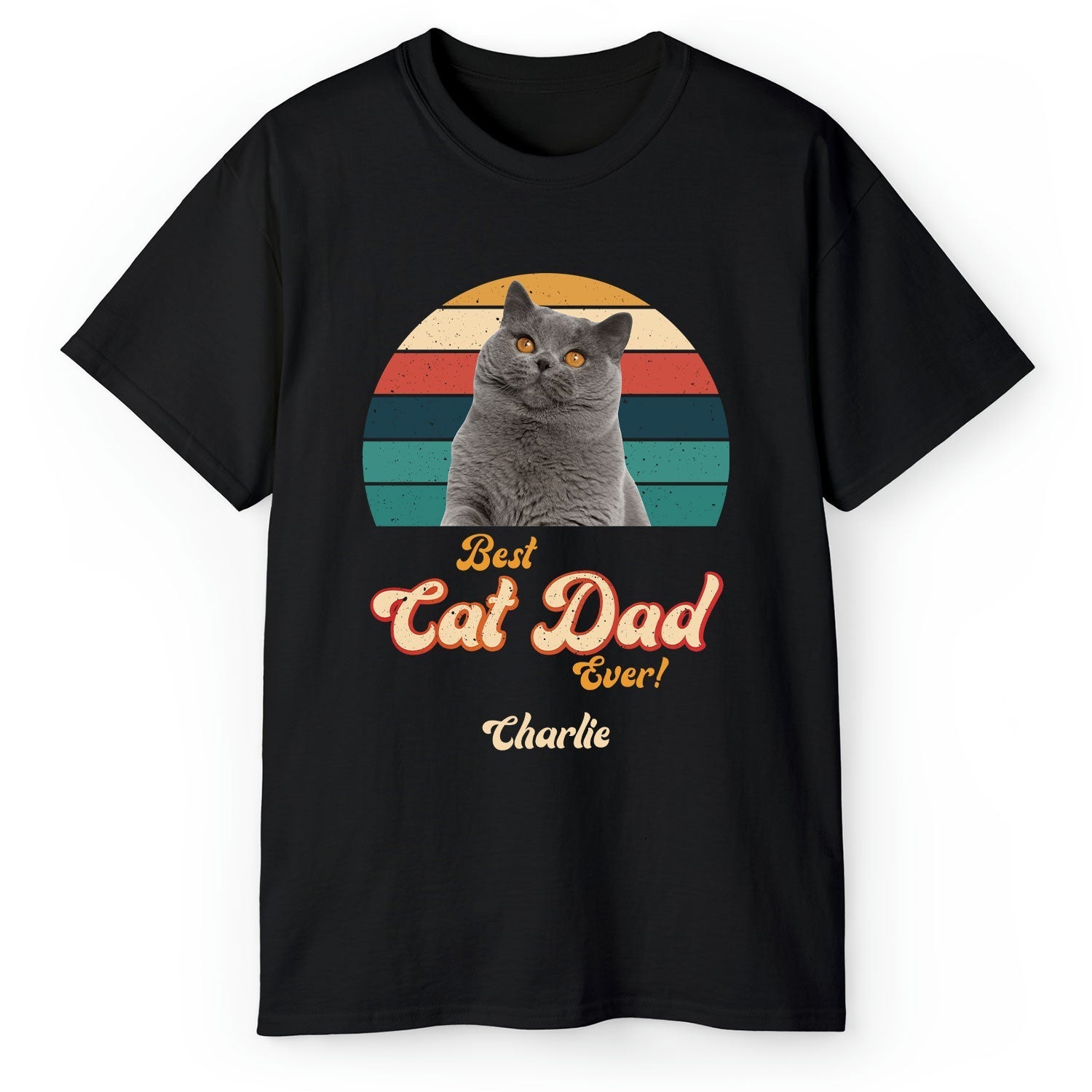 Best Cat Dad Ever - Personalized gift For Cat Dad - Custom Tshirt - Elizabeth Fashions