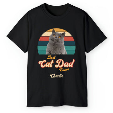 Best Cat Dad Ever - Personalized gift For Cat Dad - Custom Tshirt - Elizabeth Fashions