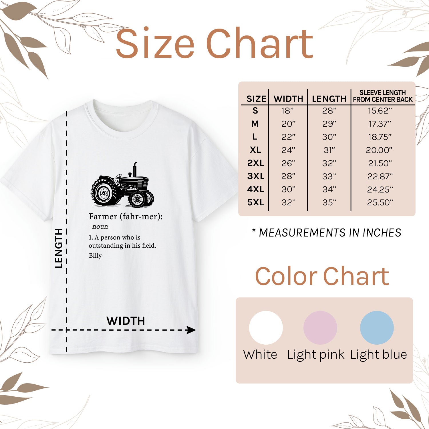 Farmer Definition - Personalized gift For Farmer - Custom Tshirt - Elizabeth Fashions