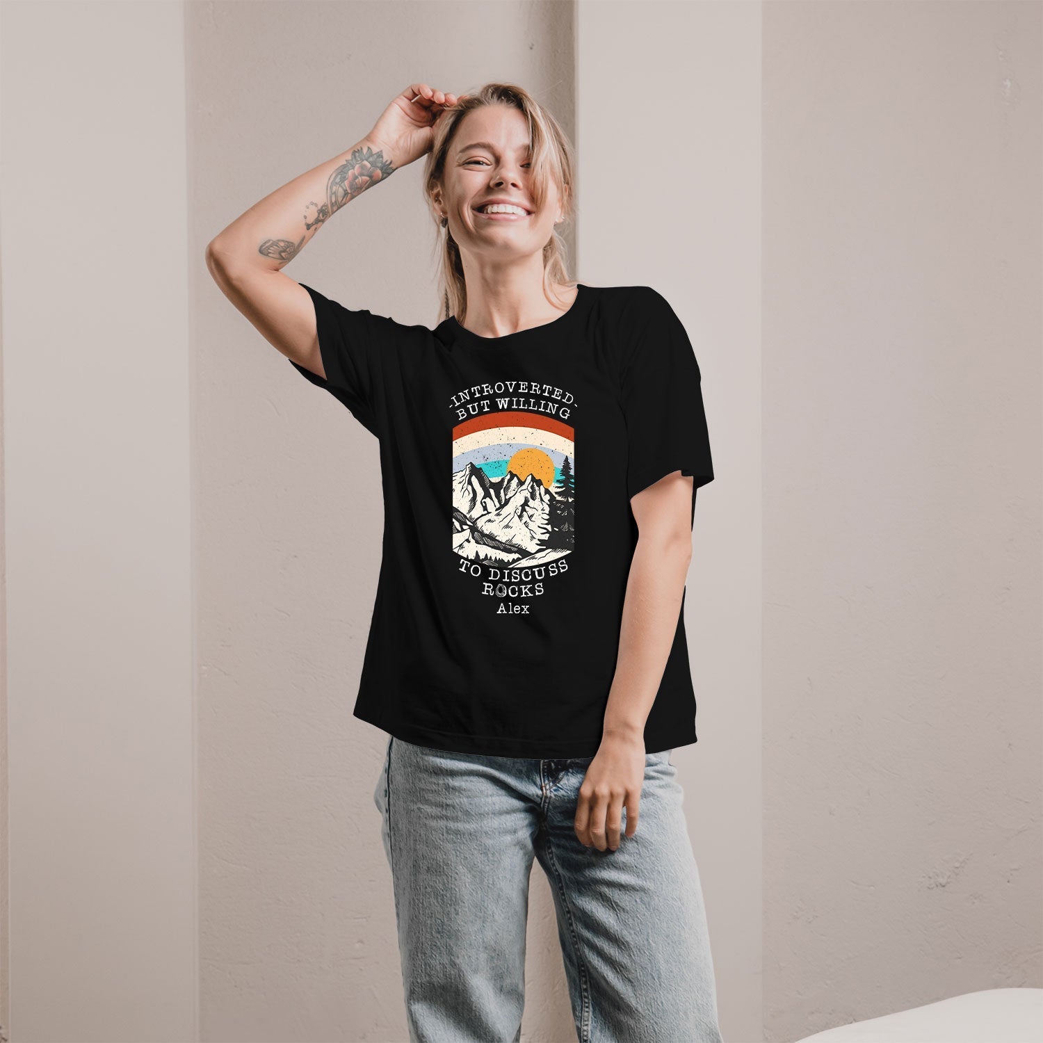 Introverted But Willing To Discuss Rocks - Personalized gift For Geologist - Custom Tshirt - Elizabeth Fashions