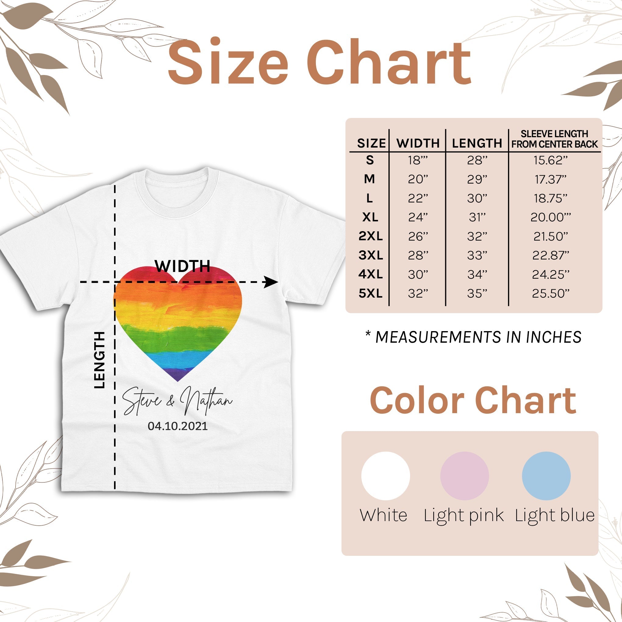 LGBTQ Heart - Personalized Anniversary, Valentine's Day gift for LGBT couple - Custom Tshirt - Elizabeth Fashions
