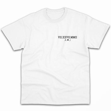 Roman Numerals Shirt - Personalized Anniversary or Valentine's Day gift for Husband or Wife - Custom Tshirt - Elizabeth Fashions