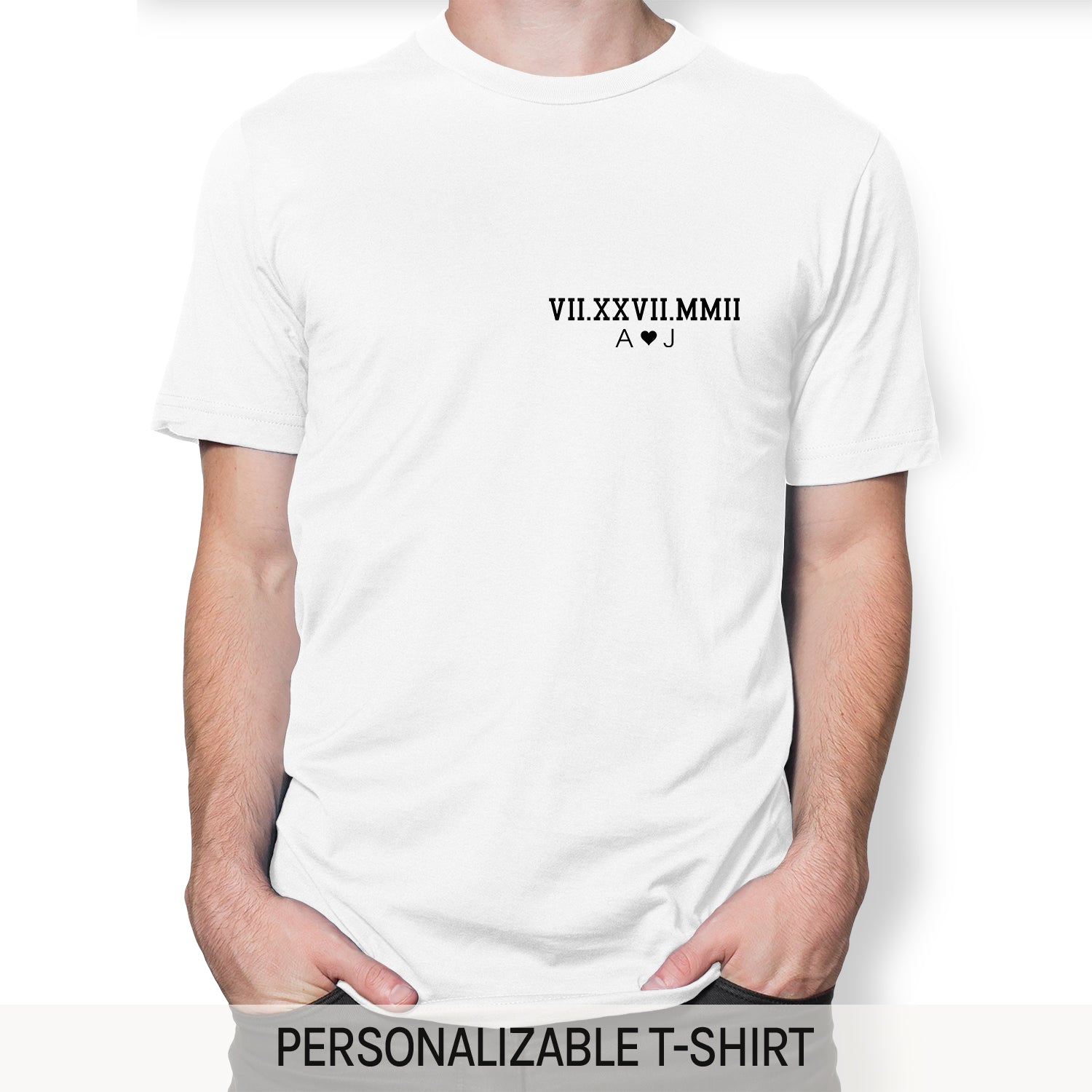 Roman Numerals Shirt - Personalized Anniversary or Valentine's Day gift for Husband or Wife - Custom Tshirt - Elizabeth Fashions