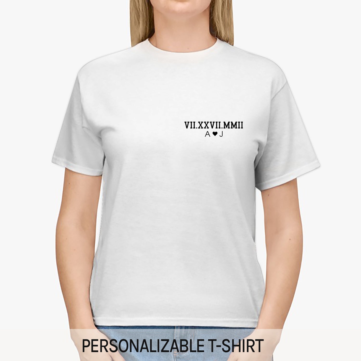 Roman Numerals Shirt - Personalized Anniversary or Valentine's Day gift for Husband or Wife - Custom Tshirt - Elizabeth Fashions