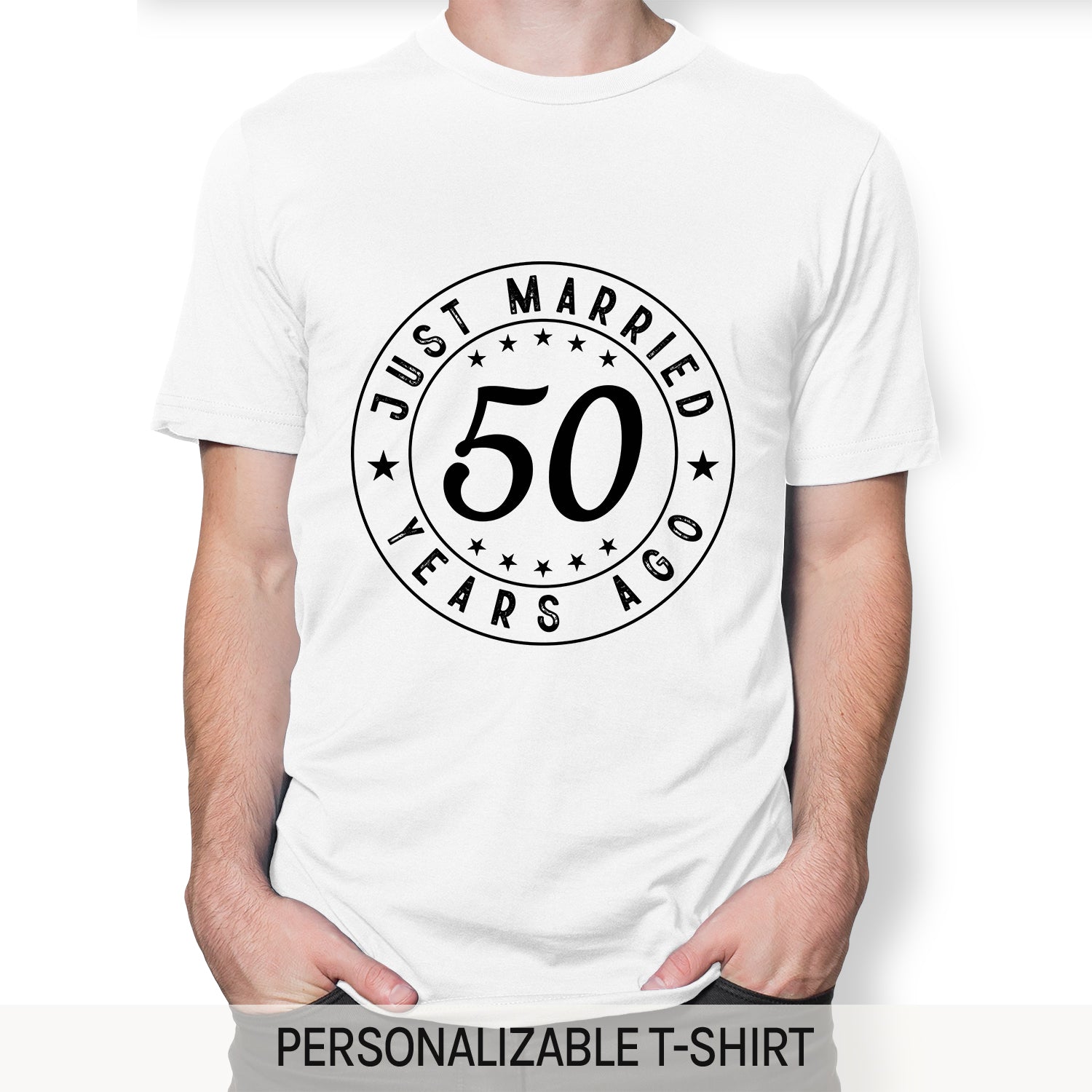 Just Married - Personalized Anniversary or Valentine's Day gift for Husband or Wife - Custom Tshirt - Elizabeth Fashions