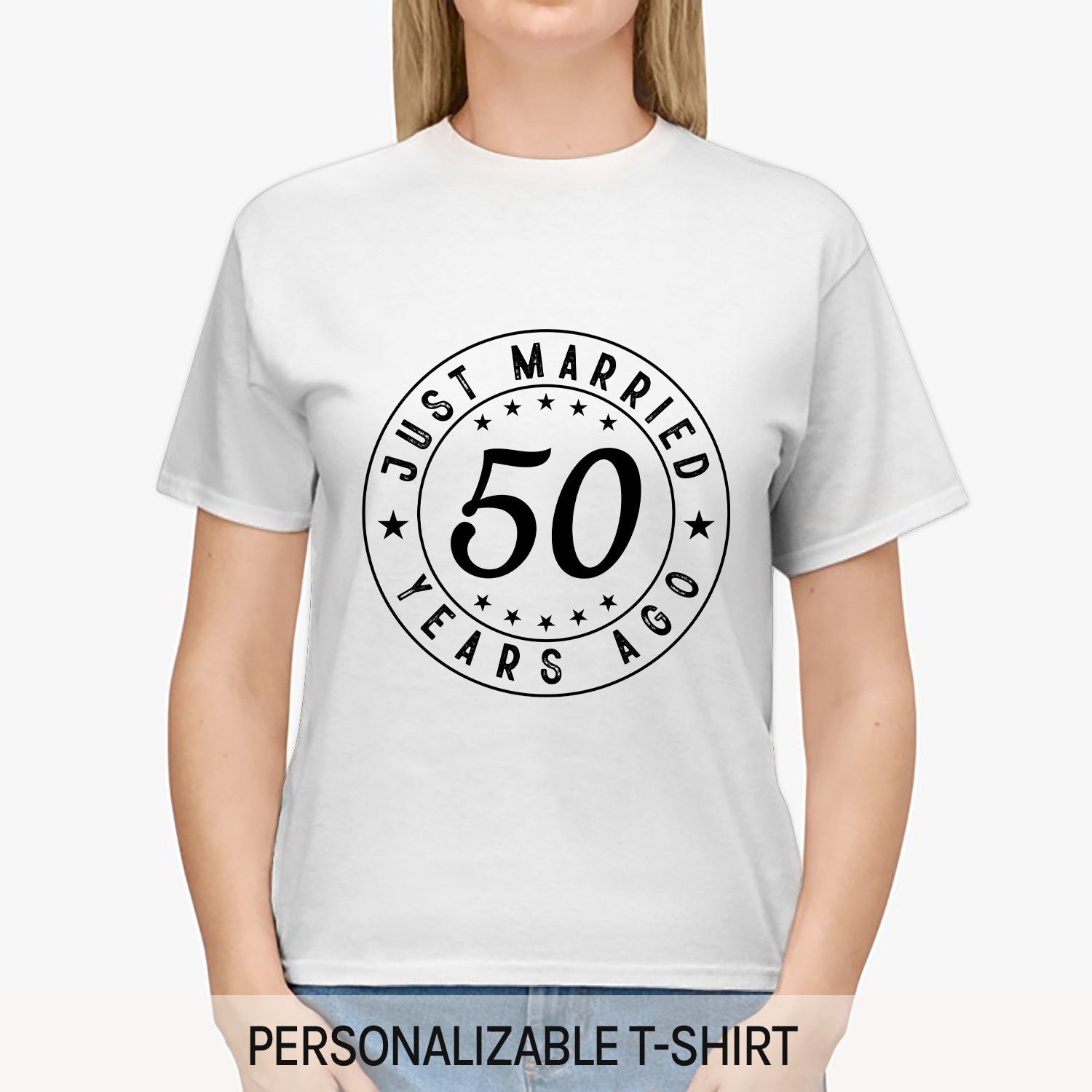 Just Married - Personalized Anniversary or Valentine's Day gift for Husband or Wife - Custom Tshirt - Elizabeth Fashions