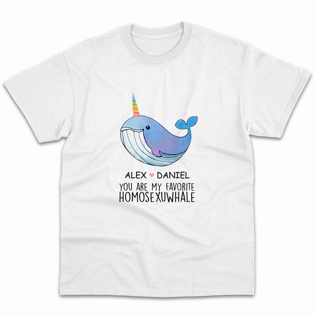 You Are My Favorite Homosexuwhale - Personalized Anniversary or Valentine's Day gift for him for her - Custom Tshirt - Elizabeth Fashions