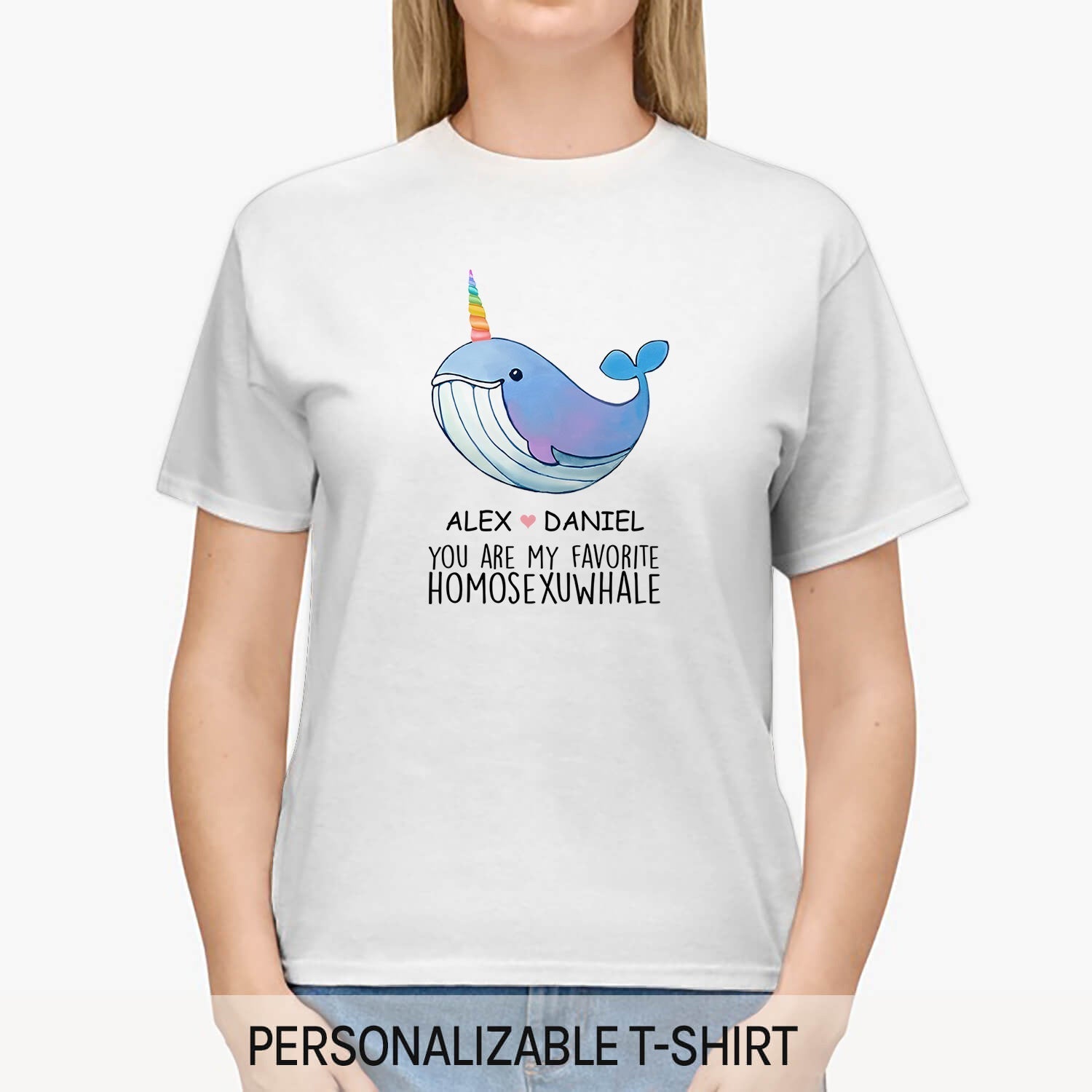 You Are My Favorite Homosexuwhale - Personalized Anniversary or Valentine's Day gift for him for her - Custom Tshirt - Elizabeth Fashions