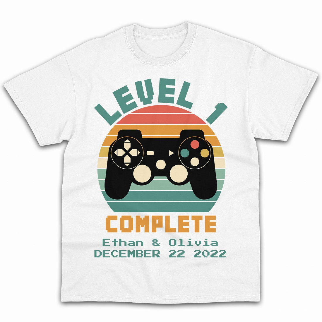 Level 1 Complete - Personalized 1 Year Anniversary gift for him for her - Custom Tshirt - Elizabeth Fashions