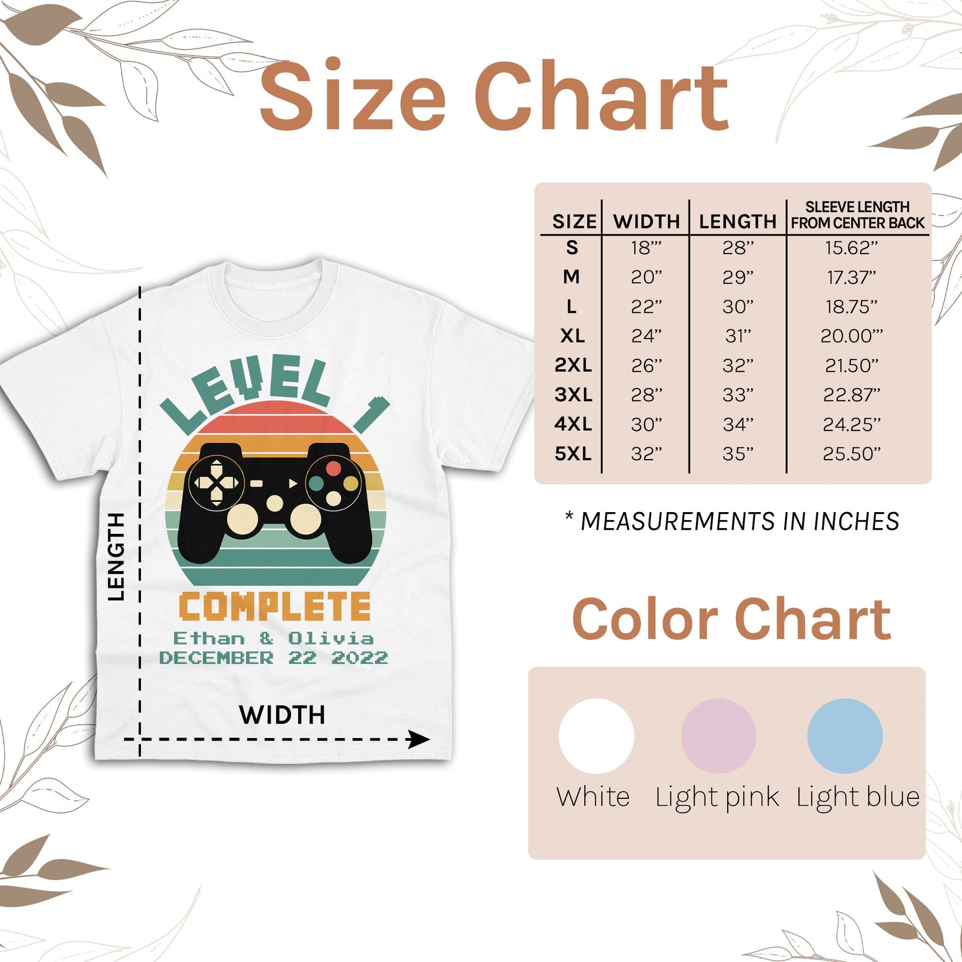 Level 1 Complete - Personalized 1 Year Anniversary gift for him for her - Custom Tshirt - Elizabeth Fashions