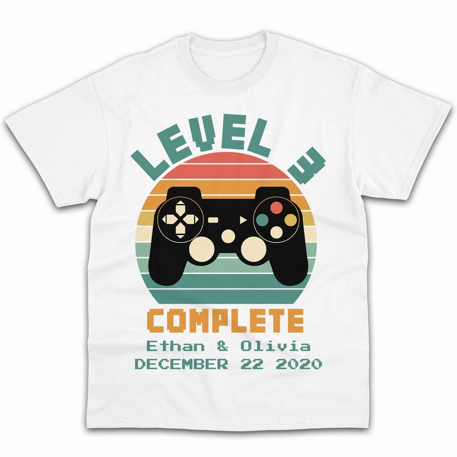 Level 3 Complete - Personalized 3 Year Anniversary gift for him for her - Custom Tshirt - Elizabeth Fashions