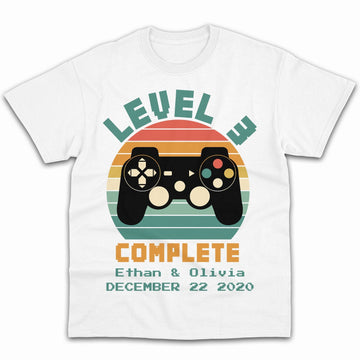 Level 3 Complete - Personalized 3 Year Anniversary gift for him for her - Custom Tshirt - Elizabeth Fashions
