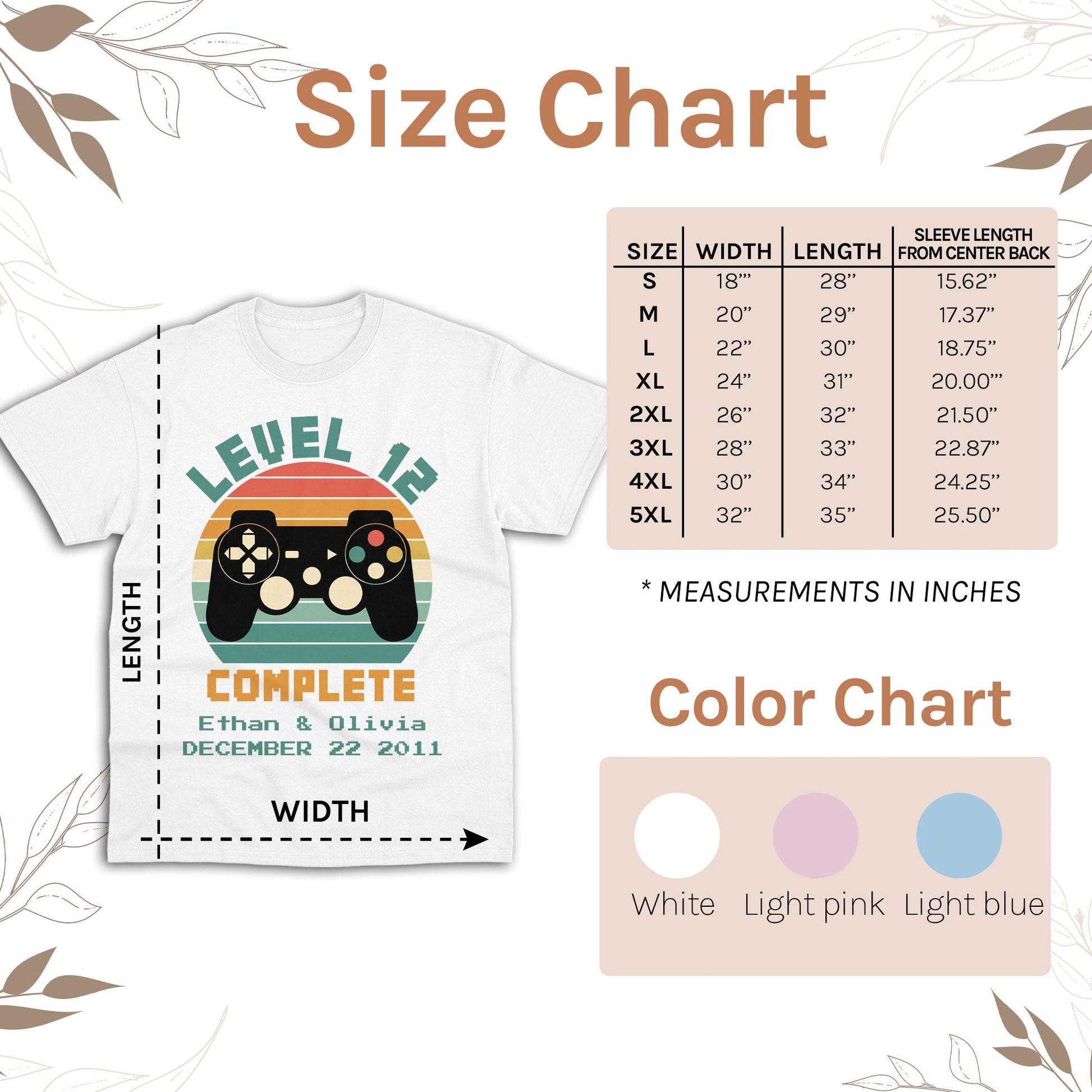 Level 12 Complete - Personalized 12 Year Anniversary gift for him for her - Custom Tshirt - Elizabeth Fashions