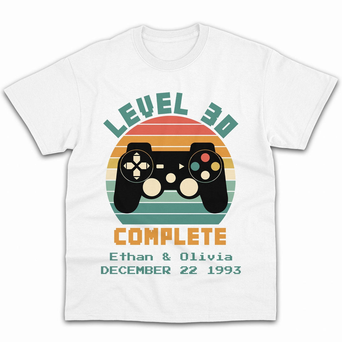 Level 30 Complete - Personalized 30 Year Anniversary gift for him for her - Custom Tshirt - Elizabeth Fashions