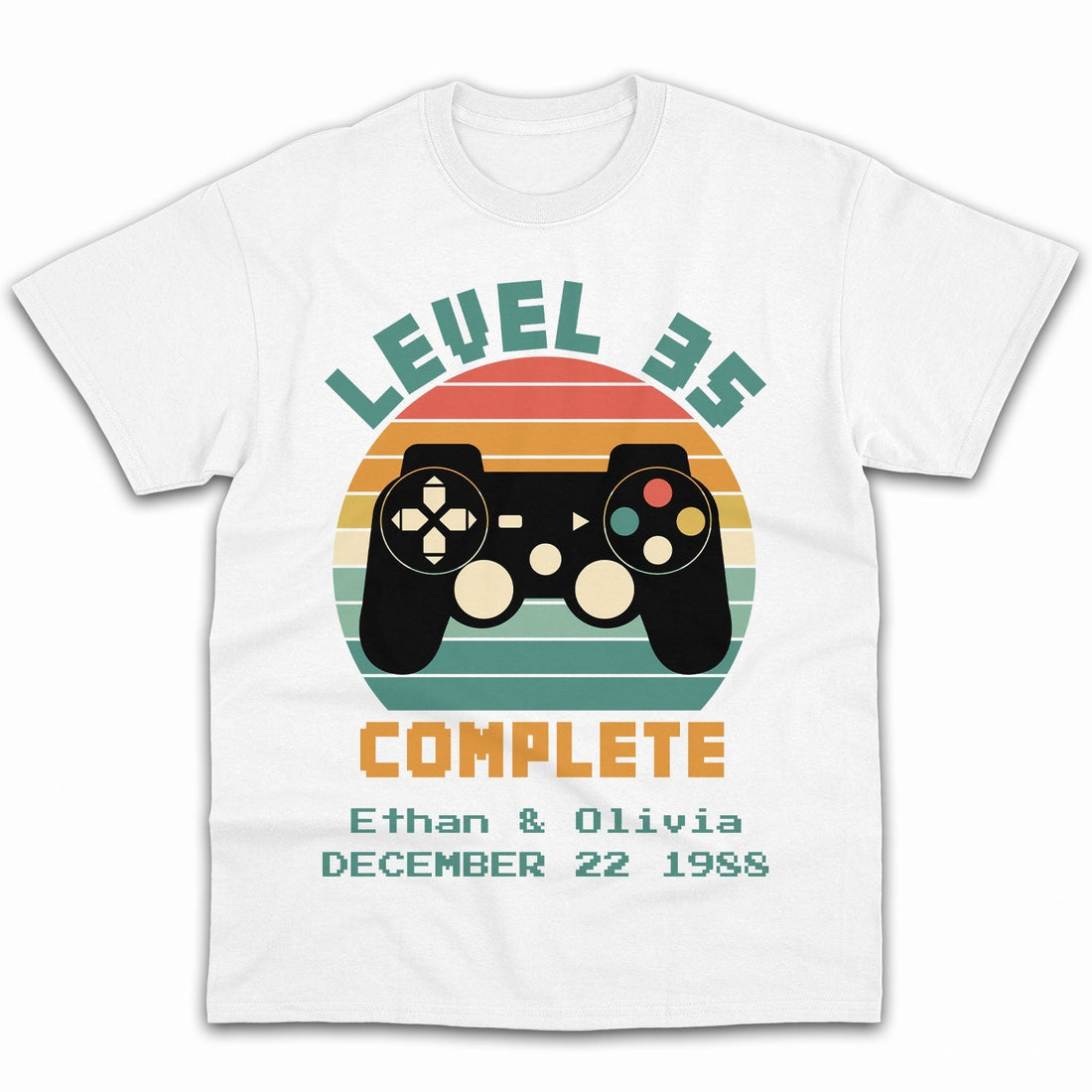 Level 35 Complete - Personalized 35 Year Anniversary gift for him for her - Custom Tshirt - Elizabeth Fashions