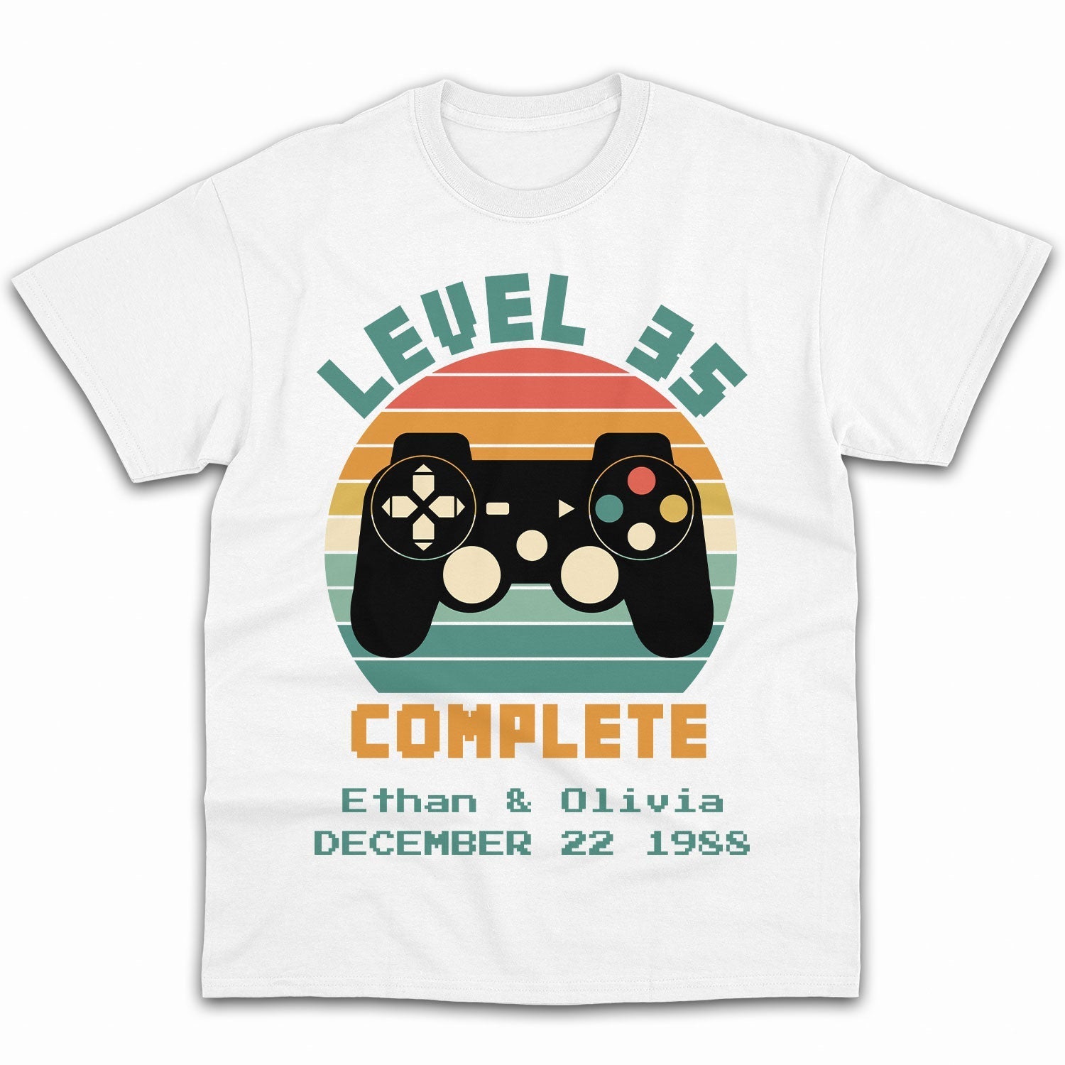 Level 35 Complete - Personalized 35 Year Anniversary gift for him for her - Custom Tshirt - Elizabeth Fashions