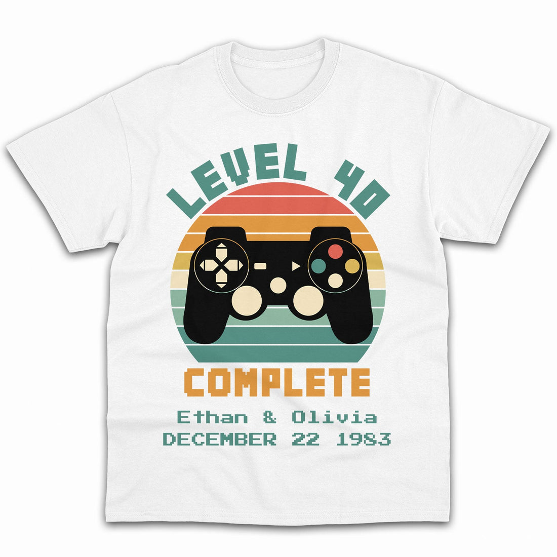 Level 40 Complete - Personalized 40 Year Anniversary gift for him for her - Custom Tshirt - Elizabeth Fashions