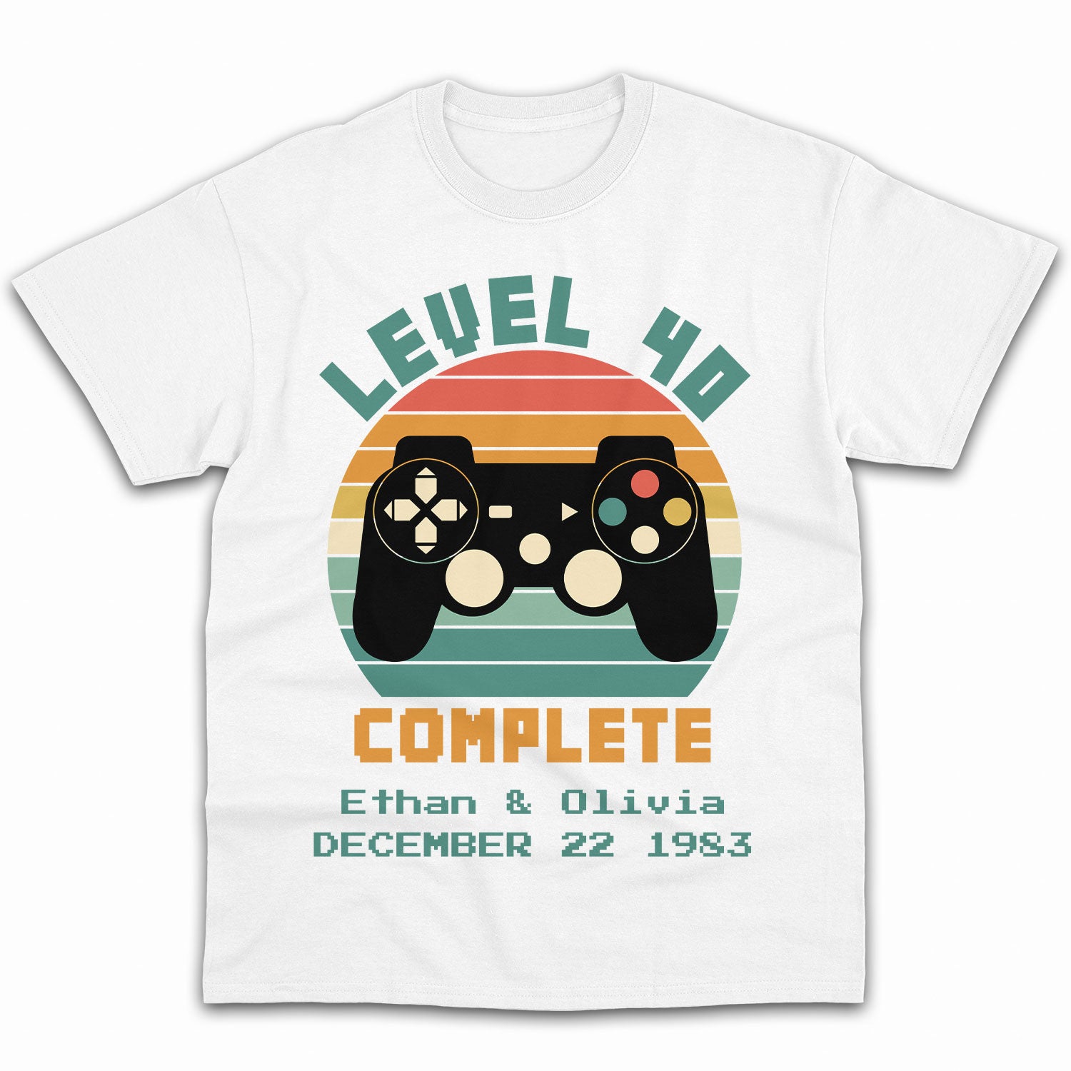 Level 40 Complete - Personalized 40 Year Anniversary gift for him for her - Custom Tshirt - Elizabeth Fashions