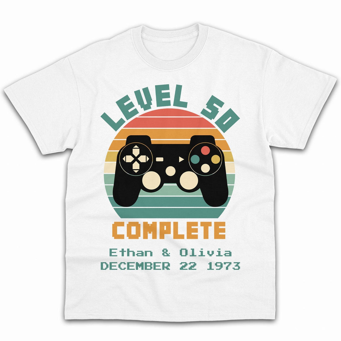 Level 50 Complete - Personalized 50 Year Anniversary gift for parents - Custom Tshirt - Elizabeth Fashions