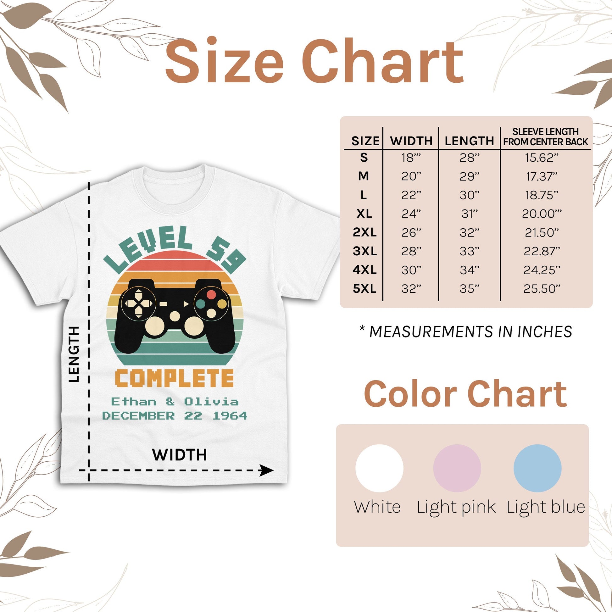 Level 59 Complete - Personalized 59 Year Anniversary gift for him for her - Custom Tshirt - Elizabeth Fashions