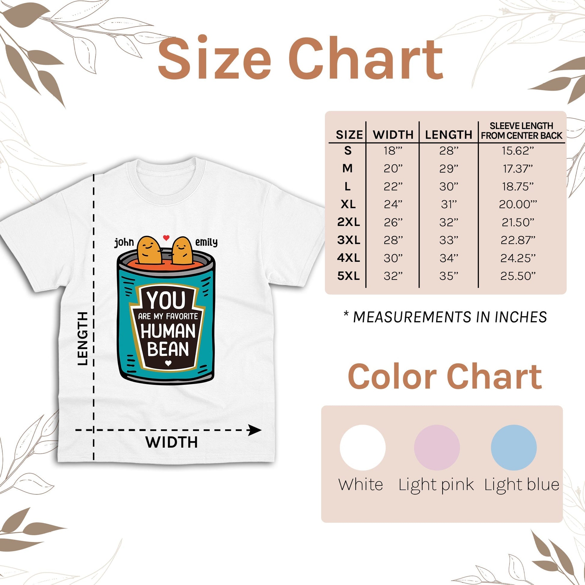 You Are My Favorite Human Bean - Personalized Anniversary or Valentine's Day gift for him for her - Custom Tshirt - Elizabeth Fashions