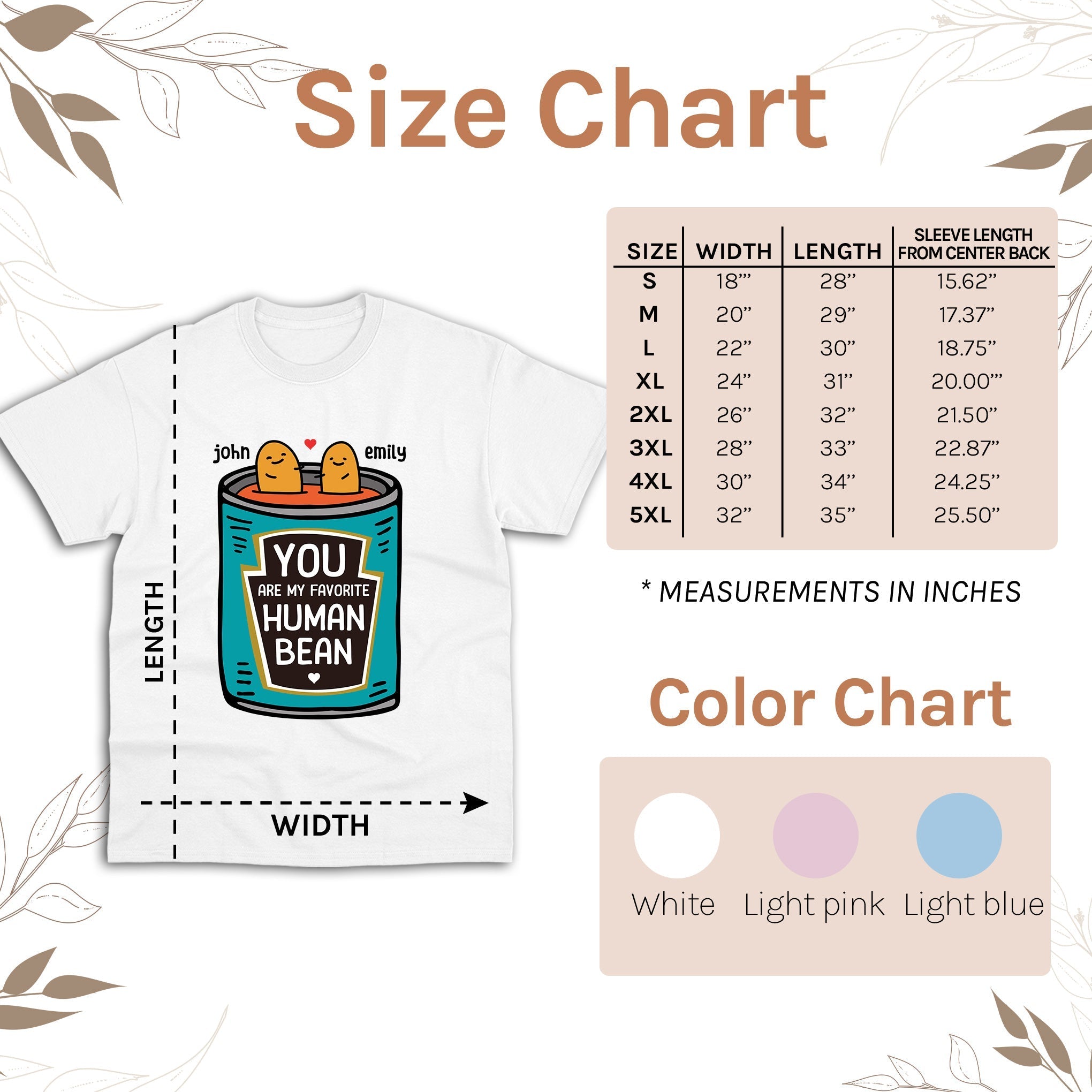 You Are My Favorite Human Bean - Personalized Anniversary or Valentine's Day gift for him for her - Custom Tshirt - Elizabeth Fashions