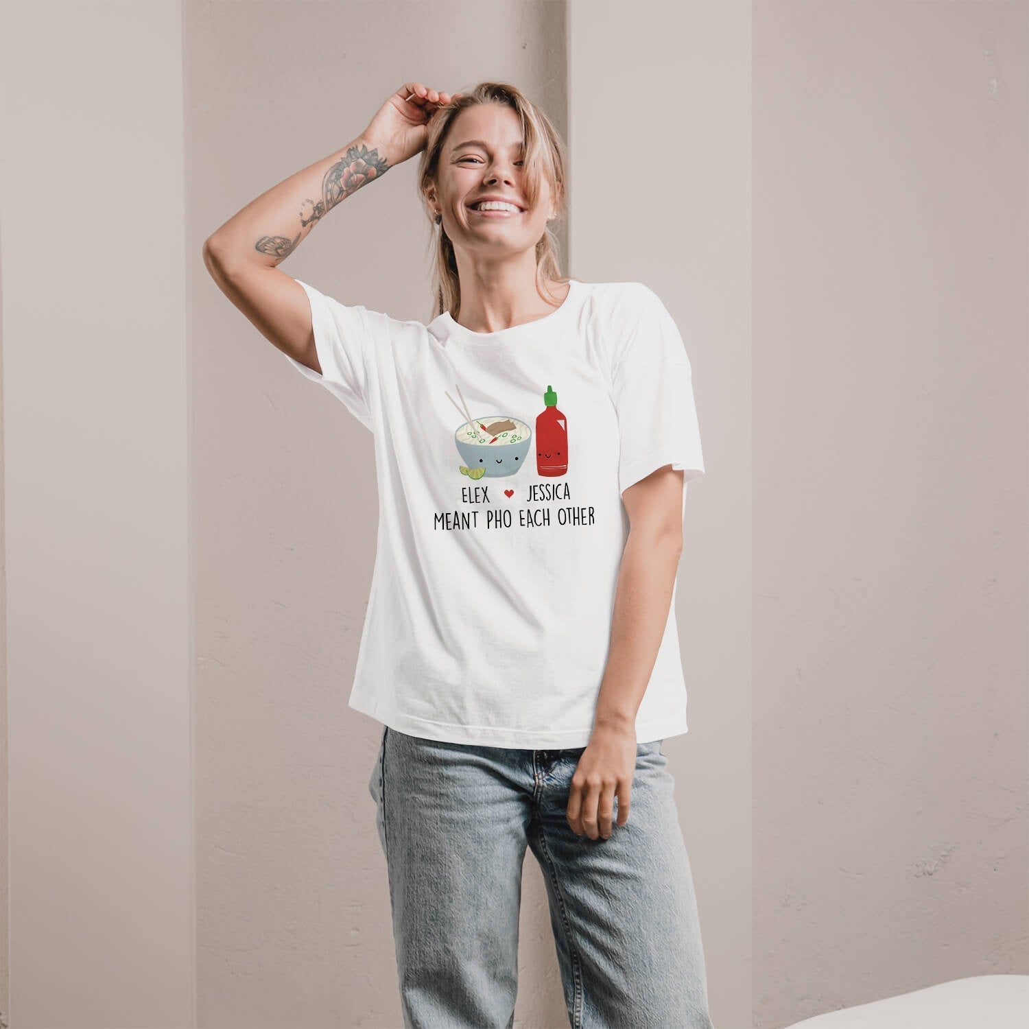 Meant Pho Each Other - Personalized Anniversary or Valentine's Day gift for him for her - Custom Tshirt - Elizabeth Fashions