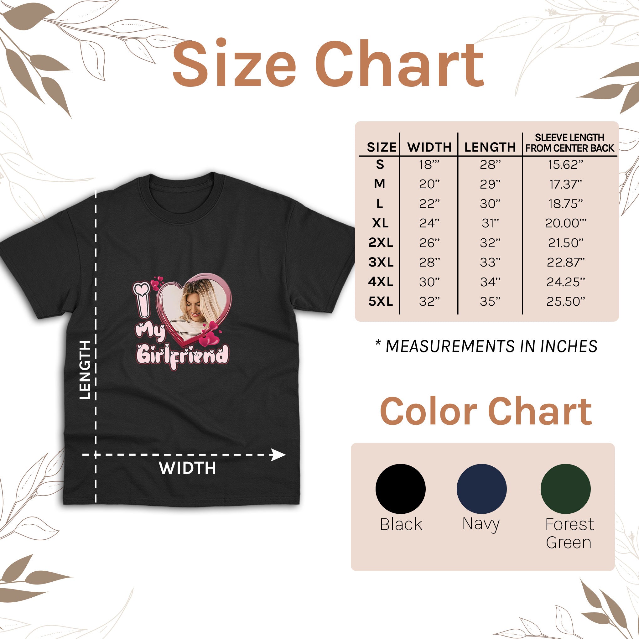 I Love My Girlfriend - Personalized Anniversary or Valentine's Day gift for Boyfriend - Custom Tshirt - Elizabeth Fashions