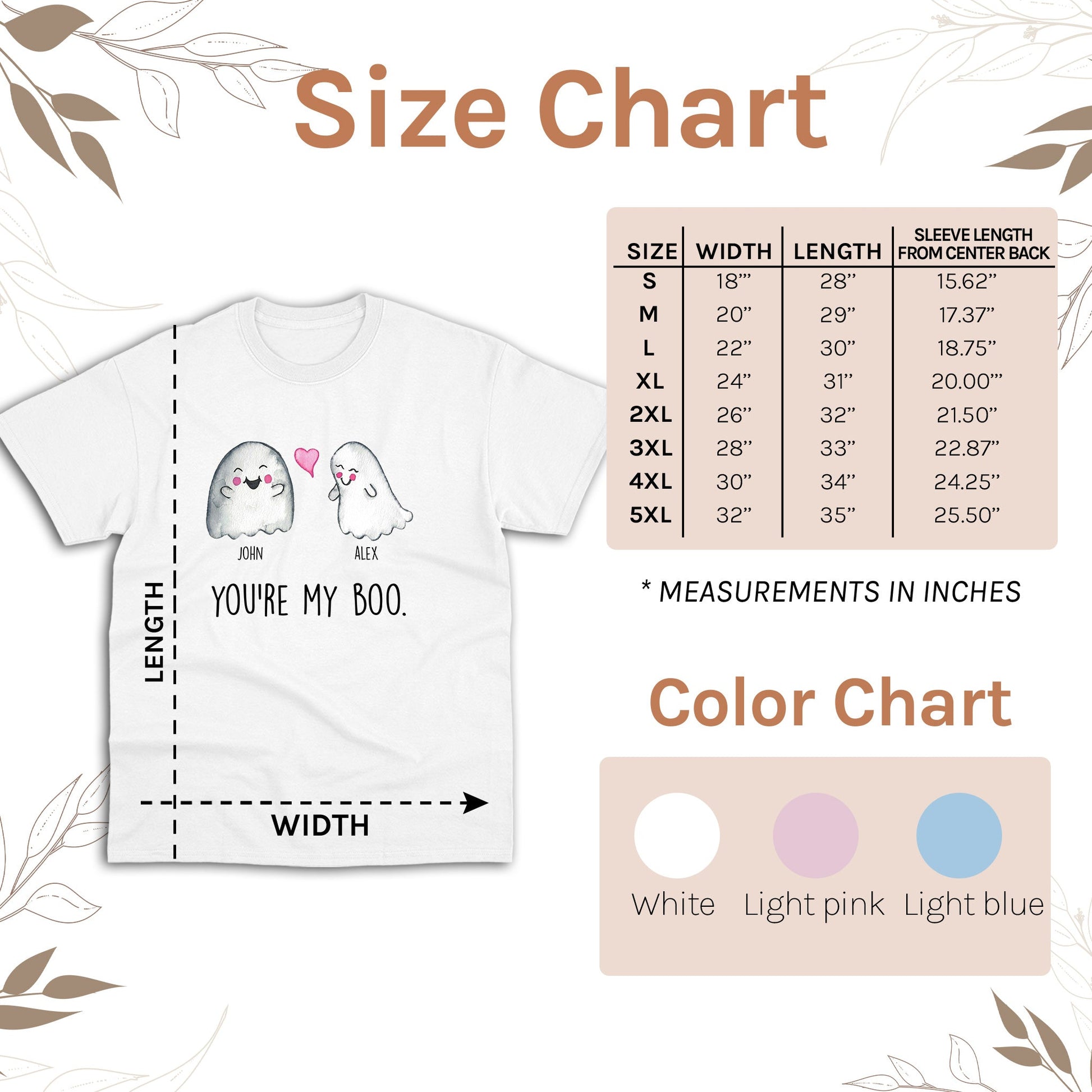 You're My Boo - Personalized Anniversary, Valentine's Day or Halloween gift for Boyfriend or Girlfriend - Custom Tshirt - Elizabeth Fashions