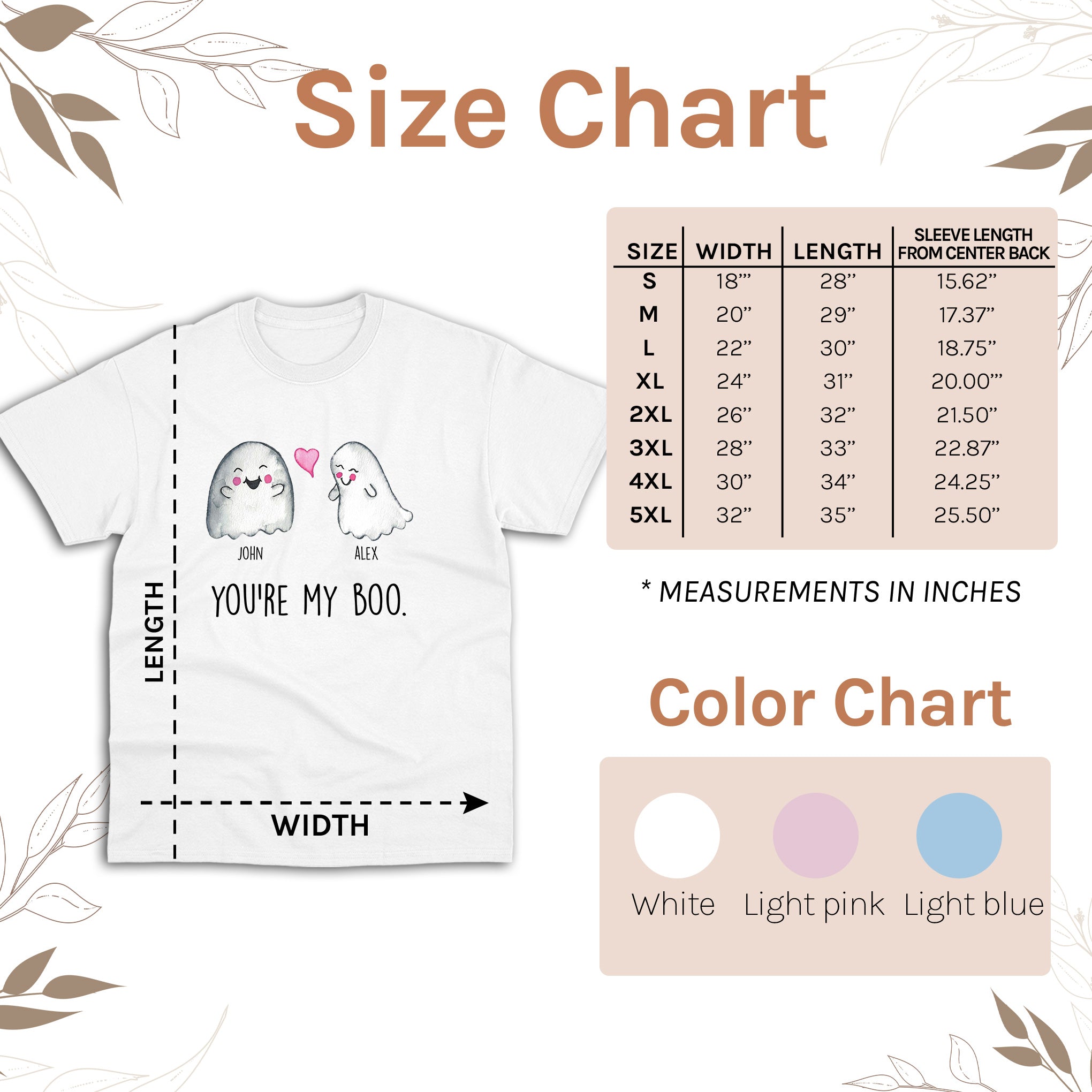 You're My Boo - Personalized Anniversary, Valentine's Day or Halloween gift for Boyfriend or Girlfriend - Custom Tshirt - Elizabeth Fashions