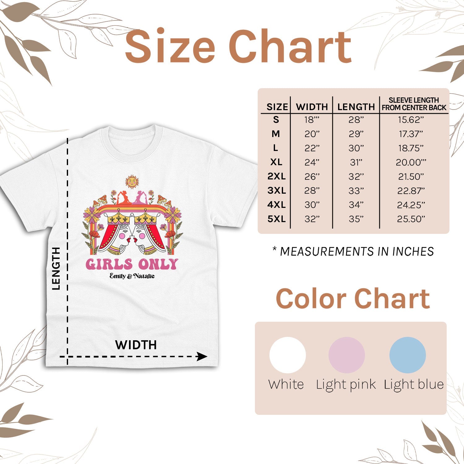 Girls Only - Personalized Anniversary or Valentine's Day gift for Lesbian Couple - Custom Tshirt - Elizabeth Fashions